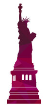 Red Statue Of Liberty Monument Vector Illustration