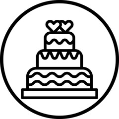 Wall Mural - Vector Design Wedding Cake Icon Style