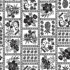 Wall Mural - Cute and simple Aloha shirt seamless pattern,