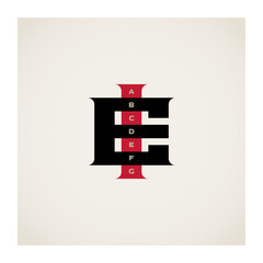 Poster - ei - vector design element or icon. e and i initials or logo. monogram or logotype.