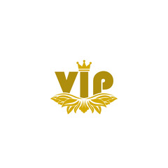 Canvas Print - VIP Icon logo with crown isolated on white background