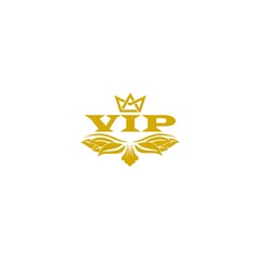 Canvas Print - VIP Icon logo with crown isolated on white background