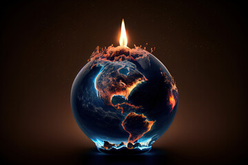 Poster - Earth hour ai generated art. Generative Ai