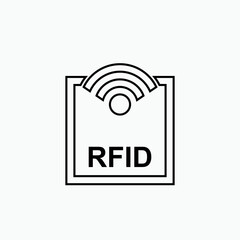 Fototapete - RFID or Radio Frequency Identification Vector Icon for Apps and Websites.    