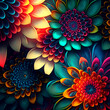 © Unique Art - Beautiful Flower Illustration Background, stylized beautiful art flowers and background