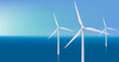 © YarM - Wind electro station in the ocean 3d illustration, realistic render style, green energy