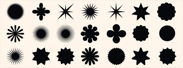 Wall Mural - star shape, badges, star, sale badge, figure star oval spiral flowers, starburst, quality mark, sunb