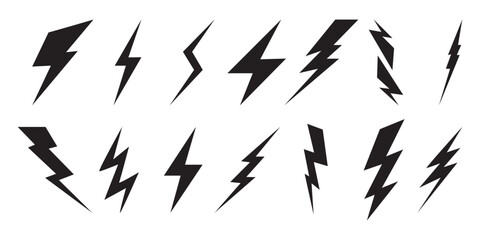 electric power icon. thunder bolt lightning icons set. flash lightning sign vector collection. vario