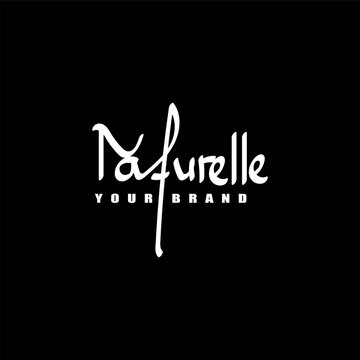 Naturelle initial handwritten signature. Fashion handwritten monogram design, trademark, brand. Handwritten identity name. abstract paint brush lettering. Calligraphy brush. Write a script. Vector