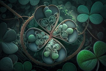 Poster - Magical Clover Sprouting Forth Abundant Possibilities Generative AI