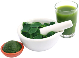 Sticker - Edible moringa leaves with extract and ground paste