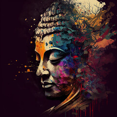 Wall Mural - illustration for Buddha Purnima or Vesak Day, Generative ai