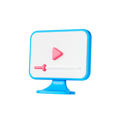 Poster - online video playing icon, online education, e-learning.
