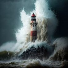 Lighthouse In The Sea