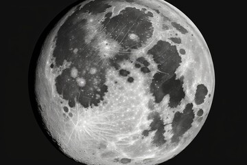 Sticker - Almost a full moon. Use of a 900mm x 114mm telescope was used in this February shoot. Generative AI