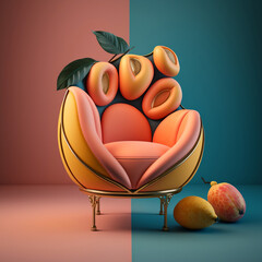 Wall Mural - an armchair in the shape of a nectarines