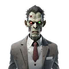 3D zombie business man created with generative AI