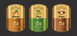 © V.S. - Almond oil label design Olive oil label design Argan oil label design retro style vintage gold and black premium labels collection