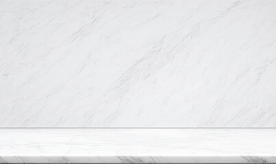 Aufkleber - Empty white marble table top on white wall mock up banner abstract background for display your packaging or mockup design template,3d rendering