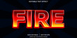 © Arohim Art - Fire 3D Text Effect. Neon red and yellow text effect template with 3d style use for title, headline, logo and business brand