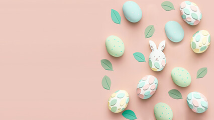 Sticker - Easter Concept with Colorful Eggs.