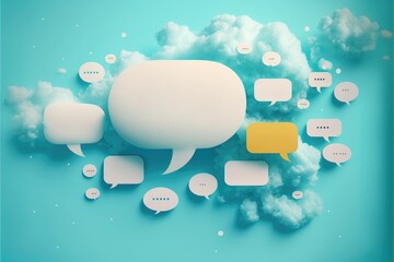 Wall Mural - Clouds with speech bubbles. Communication concept