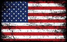 Grunge American Flag.Vector Flag Of USA.