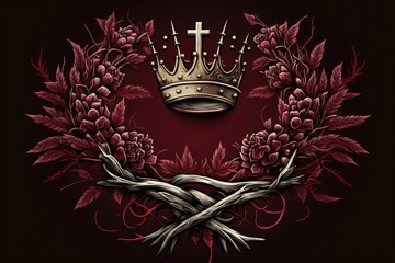 Good Friday services representation of the crown of thorns in Christianity. Generative AI