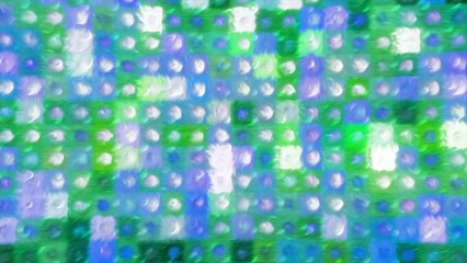 Poster - Blue and purple squares. Motion. A light designer with illuminated details made in 3d format.