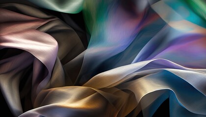 AI-generated illustration of subtly-shaded, loosely-folded silk fabric. MidJourney.