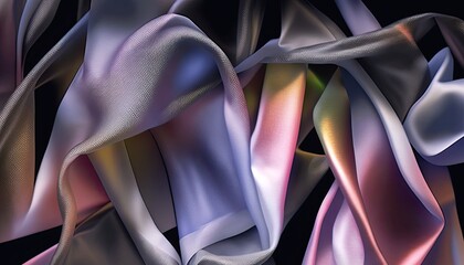 AI-generated illustration of subtly-shaded, loosely-folded silk fabric. MidJourney.