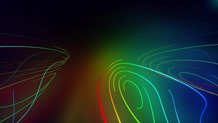 Poster - Abstract technology background. Beautiful 3D Line Background. Futuristic dotted lines background. 3d rendering. 4k animation