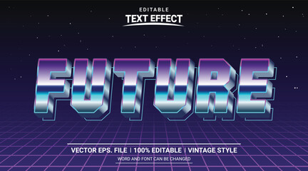 Wall Mural - Retro style futuristic 3d editable text effect