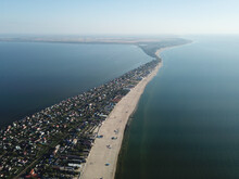 Ukraine Sea Of Azov Zatoka Bridge Sea Spit Mavic Air