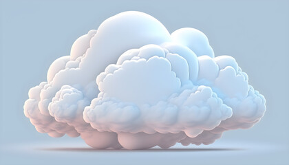 Wall Mural - cloud  isolated with white background -AI Generative 