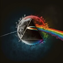 Alternative Cover For Pink Floyd, Dark Side Of The Moon Album. Generative AI