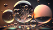 canvas print picture - 3d render, abstract background with air bubbles, wallpaper with glass balls, purity concept