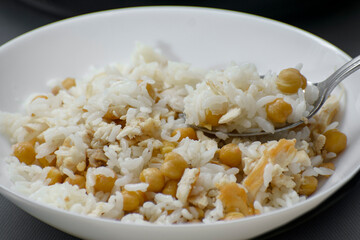 Chicken and chickpea rice, one of the famous dishes in Turkey