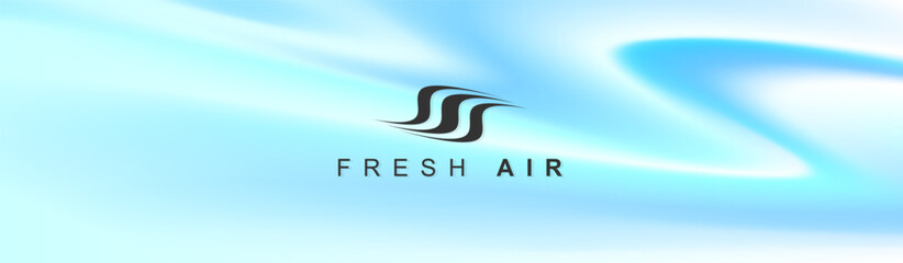 Wall Mural - soft blue wavy airy vibrant gradient background. trendy modern packaging design with air flow waves 