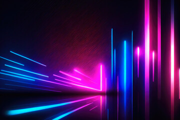 Aufkleber - Futuristic techno sci-fi background with glowing lines, ai generation
