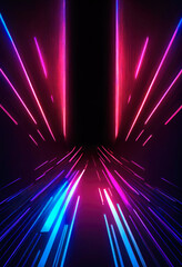 Aufkleber - Futuristic techno sci-fi background with glowing lines, ai generation