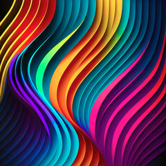 Wall Mural - abstract colorful wavy background, ai generation