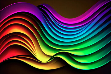Aufkleber - abstract colorful wavy background, ai generation