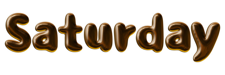 Poster - Saturday text design day of the week in 3d rendering with modern effect style for calendar concept.
