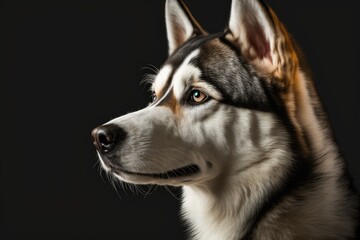 Canvas Print - Studio shot of a Siberian Husky. Generative AI