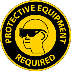 Symbol Floor Sign, Protective Equipment Required