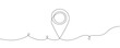 drawing the location icon with a single line. Continuous line drawing of GPS icon. Vector illustration