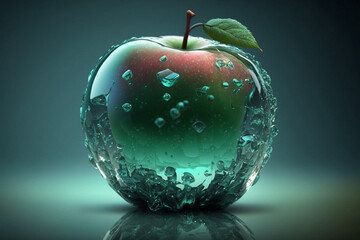 Sticker - Glass apple Generative AI