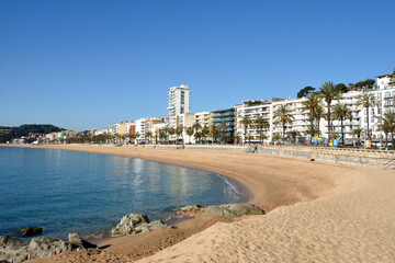 Wall Mural - beach and village of LLoret de Mar, Costa Brava, Girona province, Catalonia, Spain