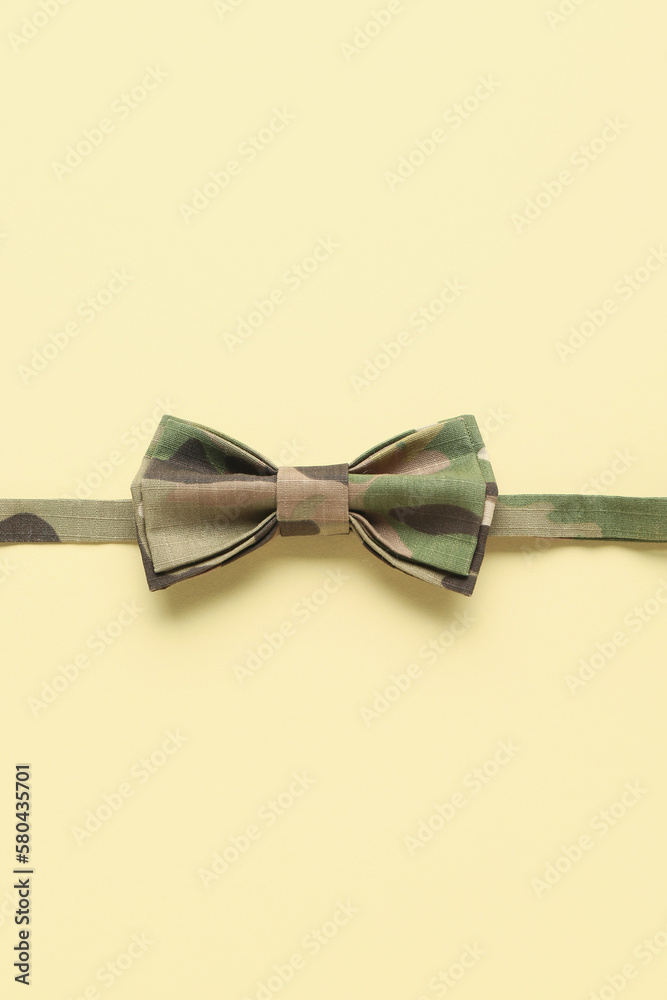 Male bow tie on color background